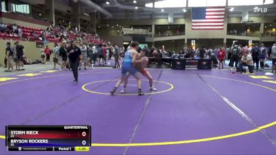 120 lbs Quarterfinal - Storm Rieck, KS vs Bryson Rockers, KS