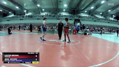 157 lbs Semifinal - Lester Brown, Missouri vs Reed Wilson, Nixa High School Wrestling