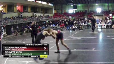 160 lbs 3rd Place Match - Bennett Kush, Ashland-Greenwood Jr Wrestling vs Ryland Krajewski, Waverly Wrestling Club