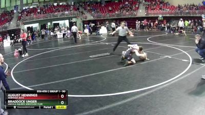 90 lbs Quarterfinal - Braddock Unger, Lincoln Squires Wrestling Club vs August Hennings, Nebraska Boyz