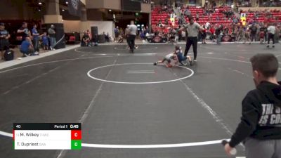 40 lbs Cons. Round 4 - Maverick Wilkey, Team Haysville Wrestling Club vs Talon Dupriest, SlyFox Wrestling Academy