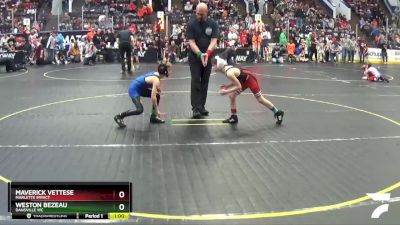 61 lbs Champ. Round 2 - Weston Bezeau, Dansville WC vs Maverick Vettese, Marlette Impact