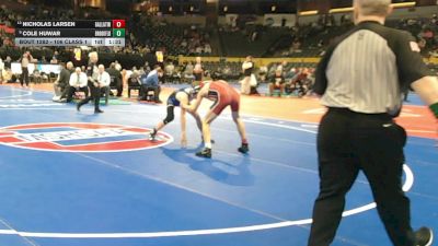 106 Class 1 lbs Semifinal - Cole Huwar, Brookfield vs Nicholas Larsen, Gallatin