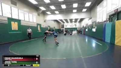 132 lbs Cons. Round 2 - Areeb Tariq, Del Norte vs Cesar Valenzuela, Point Loma