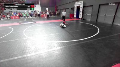 51 lbs Champ. Round 2 - Grayson Yang, CrassTrained: Weigh In Club vs Grady Olson, River Valley Youth Wrestling