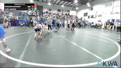55 lbs Quarterfinal - Sterling Mahoney, El Reno Wrestling Club vs Axel Gannon, Lions Wrestling Academy