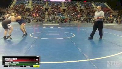 250 lbs Semifinal - Belinda Perry, Bismarck Century vs Catie Sinner, Central Cass