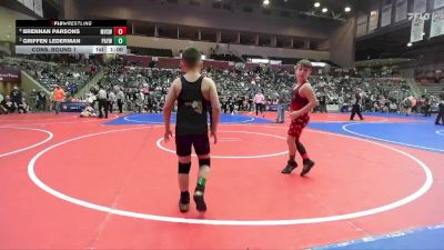 83 lbs Cons. Round 1 - Brennan Parsons, Mountain View Stingers Wrestling vs Griffen Lederman, Pottsville Apache Youth Wrestling