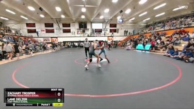 126 lbs Quarterfinal - Lane Delzer, Cody Middle School vs Zachary Trosper, Wyoming Indian Middle School