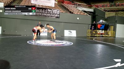 Cadet Boys Lower - 120 lbs 5th Place Match - Aidan Jeong, Castro Valley High School Wrestling vs Arkadii Oganisian