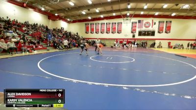 141 lbs Cons. Round 2 - Karim Valencia, Cerritos College vs Alex Davidson, Lassen