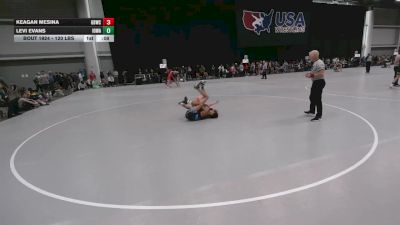 120 lbs Cons. Sub-rd Of 16 - Keagan Mesina, Golden Bears Wrestling Club vs Levi Evans, Iowa