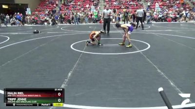 61 lbs Cons. Round 2 - Tripp Jenne, Abilene Kids Wrestling Club vs Malin Riel, Ark City Takedown Wrestling Cl