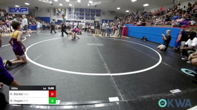 55 lbs Rr Rnd 3 - Kohen Becker, OKC Saints Wrestling vs Ryder Hogan, Bristow Youth Wrestling