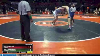 2A 220 lbs Cons. Round 3 - Jack Barnhart, Champaign (Centennial) vs Tyler Wilms, Lemont