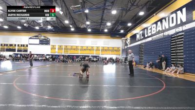 106 lbs Consy 1 - Alyse Carter, Woodland Hills vs Jadyn Richards, Kiski Area