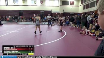 PW-17 lbs Quarterfinal - Tate Zimmerman, Waverly Area Wrestling Club vs Easton Dana, Denver Wrestling Club