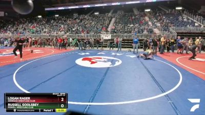 110 lbs Semifinal - Russell Goolsbey, Powell Wrestling Club vs Logan Rager, Sheridan Wrestling Club