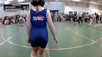 75-80 lbs Quarterfinal - Nora Newman, Shenandoah Valley Wrestling Cl vs Adalynn Uribes-Hutchison, Osprey Wrestling Club