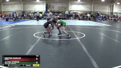 100 lbs Cons. Round 1 - Alyssa Storad, Highland (Medina) vs Kirsten Marcum, Eaton