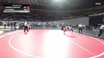 4A/3A/2A/1A Girls 130 5th Place Match - Caidence Crawford, Knappa Girls vs Lily Ridgley, Harrisburg Girls