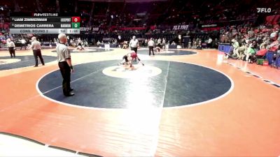 3A 132 lbs Cons. Round 2 - Liam Zimmerman, Lockport (Twp.) vs Demetrios Carrera, Aurora (Marmion Academy)