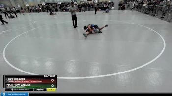 106 lbs Cons. Round 6 - Matthew Valdez, 505 Wrestling Club vs Luke Weaver, Central Indiana Academy Of Wrestling