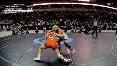 4A 152 lbs 1st Place Match - Valentine Popadiuc, St. Pius X vs Zach Sanders, Aztec