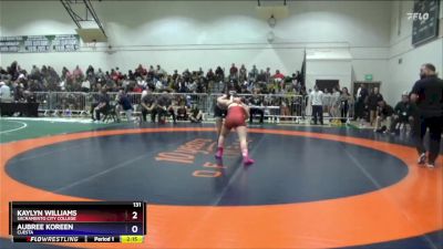 131 lbs Cons. Round 1 - Aubree Koreen, Cuesta vs Kaylyn Williams, Sacramento City College
