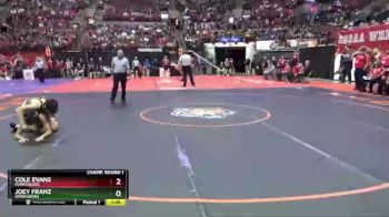 D1-106 lbs Champ. Round 1 - Cole Evans, Perrysburg vs Joey Franz, Springboro