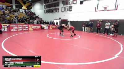 190 lbs Cons. Round 3 - Anthony Vasquez, Bell Gardens vs Jonathan Roman, Lawndale