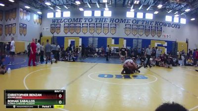 157 lbs Cons. Round 2 - Christopher Benzan, Golden Bears vs Roman Saballos, FLorida Christan Academy