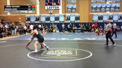 157 lbs 5th Place Match - George Lopez, Riverton vs Brady McCurdy, Uintah
