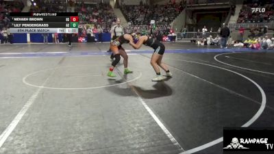 145 lbs 5th Place Match - Lily Pendergrass, Ark City vs Nevaeh Brown, Bonner Springs