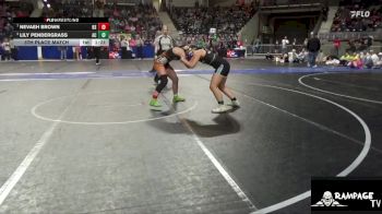 145 lbs 5th Place Match - Lily Pendergrass, Ark City vs Nevaeh Brown, Bonner Springs