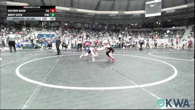 60 lbs Round Of 32 - Kayden Bass, Grove Takedown Club vs Britt Voth, Enid Youth Wrestling Club
