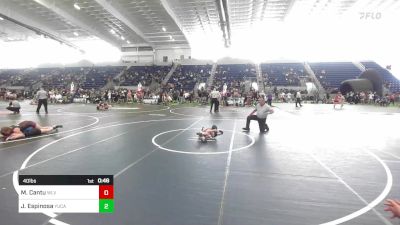 40 lbs Semifinal - Mason Cantu, Wlv Jr Wrestling vs Jacob Espinosa, Yucaipa Thunder WC