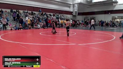 42-46 lbs Quarterfinal - Nolan Malloch, Noblesville WC vs Hallie Hemming, Western WC