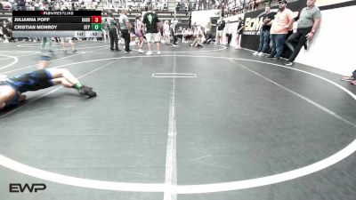 96 lbs Rr Rnd 2 - Julianna Poff, Harrah Little League Wrestling vs Cristian Monroy, Tulsa Blue T Panthers