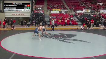 133 lbs Quarterfinal - Zeke Wheeler, Oklahoma Wesleyan vs Aidan Sprague, Indianapolis