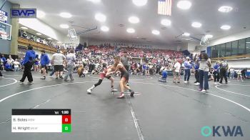 73 lbs Quarterfinal - Brady Boles, Mustang Bronco Wrestling Club vs Harvey Wright, Weatherford Youth Wrestling