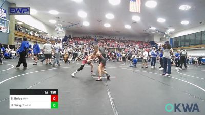 73 lbs Quarterfinal - Brady Boles, Mustang Bronco Wrestling Club vs Harvey Wright, Weatherford Youth Wrestling