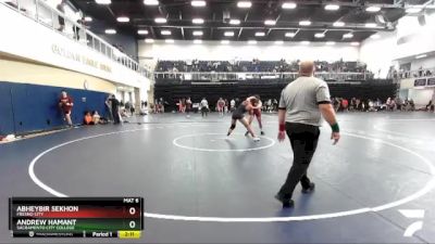 174 lbs Semifinal - Andrew Hamant, Sacramento City College vs Abheybir Sekhon, Fresno City