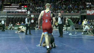 1A-157 lbs Champ. Round 1 - Carter Wilgenbusch, East Buchanan vs Devon Blanchard, Nashua-Plainfield