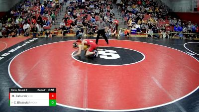 107 lbs Cons. Round 2 - Colton Blazavich, Marion Center Area Hs vs Mikey Zahurak, Westmont Hilltop Hs