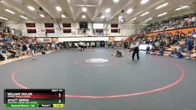 70 lbs Round 2 - Wyatt Nimmo, Shoshoni Junior High School vs William Taylor, Powell Middle School