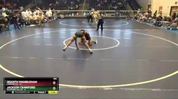 132 lbs Semis & 1st Wb (8 Team) - Ananth Manibushan, Lassiter H.S. vs Jackson Crawford, Richmond Hill HS