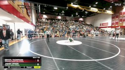 73-80 lbs Round 1 - Brystl Thompson, Shoshoni Junior High School vs Jaiden Spiker, Lincoln Middle School