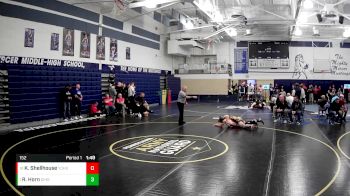 152 lbs Champ. Round 2 - Kenneth Shellhouse, Youngsville Hs vs Riley Horn, Girard Hs