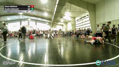 92 lbs Quarterfinal - Isaac Emerald, Raw Wrestling Club vs Blaze Harbaugh, HURRICANE WRESTLING ACADEMY